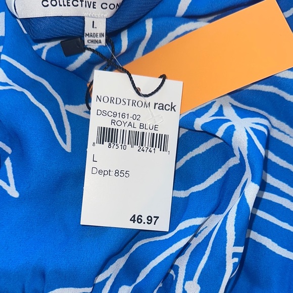 Blue Leaf Print‎ Dress - Picture 5 of 5